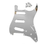 TSTS 5 Unids/Pack Espejo Plateado 1 Capa Guitarra Golpeador Placa SSS 11 Agujeros Y Tornillos para Guitarra Eléctrica For For ST Reemplazo de Golpeador de Guitarra Eléctrica