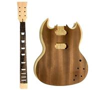 TSTS Cuerpo Guitarra sin terminar 1 Set 2 Pastillas De Doble Bobina Sin Terminar Bricolaje Cuerpo De Caoba para SG Cuerpo De Guitarra Eléctrica Y Cuello. DIY Guitarras