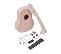 TSTS Cuerpo Guitarra sin terminar Bricolaje 21 Pulgadas Sin Terminar Ukelele Kit Basswood Cuerpo Y Cuello Puente De Diapasón De Plástico DIY Guitarras