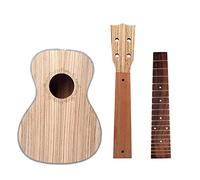 TSTS Cuerpo Guitarra sin terminar Bricolaje Ukulele 23 '' Kit Zebrawood Cuerpo Color De Caoba Diapotado De Madera De Palisandro Piezas De Ukelele DIY Guitarras