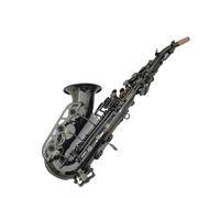 TSTS Kit de saxofón Instrumentos De Viento De Madera Saxofón Agudo Curvo B Plano Negro Niquelado Instrumento Musical Profesional con Estuche (Color : Army Green)