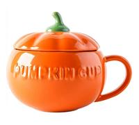 TSTSM Cuenco de Sopa de cerámica de Calabaza, Cuenco de Postre de Caramelo en Forma de Calabaza con Tapa, Multifuncional, Apto para Postre, Ensalada, café, etc.-1500ML