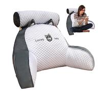Tsuchiya Cojín de espalda para sentarse en la cama | Cojín de lectura para adultos en la cama, cojín de apoyo lumbar con brazos para trabajar en el ordenador portátil, leer, jugar, ver la televisión
