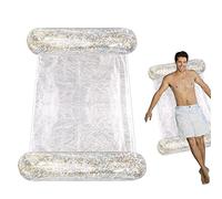 Tsuchiya Piscina con Hamaca Agua - Cama Flotante Hamaca Flotador Piscina Tumbona,Flotadores Piscina Plegables y a Prueba Fugas balsa para Playa, Lago, ríos y Piscina