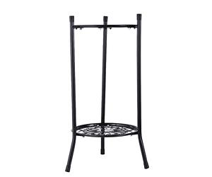 Tsuchiya Soporte alto para metal | 2 niveles altos para hierro forjado para exteriores - Soporte decorativo para macetas, para esquina, terraza, salón, jardín