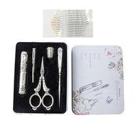 Tsuchiya Tijeras de coser antiguas | 6 piezas universales vintage tijeras de bordar, juego de herramientas de costura de acero inoxidable, herramientas de costura hechas a mano, herramientas de