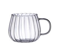 Tsuchiya Vasos de cristal para té | 400 ml vaso de cristal transparente en forma de calabaza con asa - novedosa taza de café para leche de soja, agua de soja, café caliente, té con leche, leche en