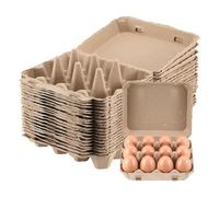 Tsudoku Paquete de 20 Cartones de Huevos, Contenedores de Papel Cuadrados, Bandeja Vacía, Soporte para Huevos