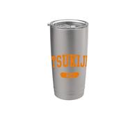 Tsukiji Tokyo Japón Estilo Universitario Vintage Letras Vaso térmico de acero inoxidable de doble pared