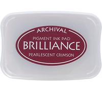 Tsukineko Brilliance-Almohadillas de Tinta, Pearlescent Crimson, Rojo, Talla única