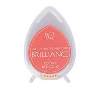 Tsukineko Brilliance Dew Drop-Almohadilla de Tinta, Color Dorado, Rocket Oro Rojo, Talla única