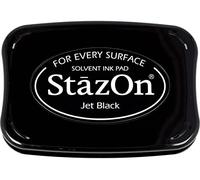 Tsukineko- Juguete de Estampados (SZ000031) Black, Color Negro Jet, 95x65mm. Almohadilla