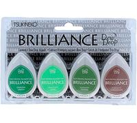 Tsukineko Set 4 Almohadillas de Tinta Brillance Opaca casa del árbol Efecto nacarado