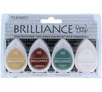Tsukineko Set 4 Almohadillas de Tinta Brillance Opaca Tono Tierra Efecto nacarado