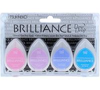 Tsukineko Set 4 Almohadillas de Tinta Brillance Opaca Tonos Joya Efecto nacarado