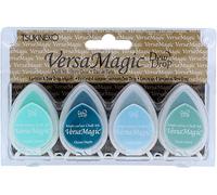 Tsukineko Set 4 Almohadillas de Tinta VERSAMAGIC Opaca Orilla del mar Efecto Tiza