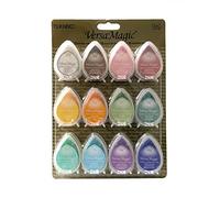 Tsukineko Set VERSAMAGIC 12 almohadillas de tinta VERSAMAGIC opaca efecto tiza colores pastel