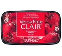 Tsukineko Strawberry VersaFine Clair-Almohadilla de tinta para estampar rojo, fresa, grande, opaca, impermeable, archivado, grabado en relieve, pad size: 7.6 x 3.5 cm