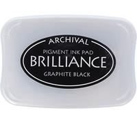 Tsukineko Tinta Brilliance Color Negro Grafito Efecto nacarado 95x65mm. Almohadilla