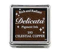 Tsukineko Tinta Delicata Color Cobre Celestial metálica Brillante 33x33mm. Almohadilla pequeña