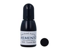 Tsukineko Tinta Memento Color Negro Esmoquin translúcida Recarga 15ml. Bote cánula