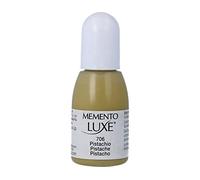 Tsukineko Tinta Memento Luxe Color Pistacho Opaca Recarga 15ml. Bote cánula