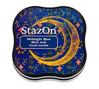 Tsukineko Tinta STAZON Midi para Vidrio y plástico Color Azul Noche 58x58mm. Almohadilla pequeña