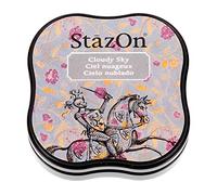 Tsukineko Tinta STAZON Midi para Vidrio y plástico Color Cielo Nublado 58x58mm. Almohadilla pequeña