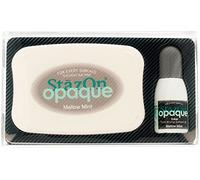 Tsukineko Tinta STAZON Opaque para Vidrio y plástico Opaca Color Menta Suave Almohadilla y Recarga