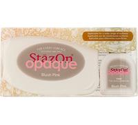 Tsukineko Tinta STAZON Opaque para Vidrio y plástico Opaca Color Rosa Colorete Almohadilla y Recarga