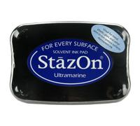 Tsukineko Tinta STAZON para vidrio y plástico color azul ultramarino 95x65mm. Almohadilla