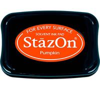 Tsukineko Tinta STAZON para vidrio y plástico color calabaza 95x65mm. Almohadilla