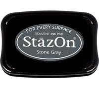 Tsukineko Tinta STAZON para Vidrio y plástico Color Gris Piedra 95x65mm. Almohadilla