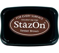 Tsukineko Tinta STAZON para vidrio y plástico color marrón madera 95x65mm. Almohadilla
