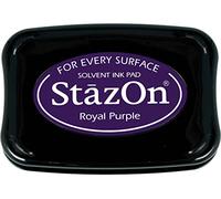 Tsukineko Tinta STAZON para vidrio y plástico color morado real 95x65mm. almohadilla
