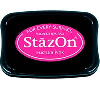 Tsukineko Tinta STAZON para vidrio y plástico color rosa fucsia 95x65mm. Almohadilla