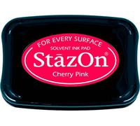 Tsukineko Tinta STAZON para Vidrio y plástico Color Rosado Cereza 95x65mm. Almohadilla