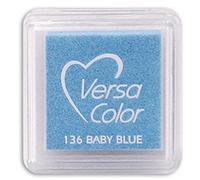 Tsukineko Tinta VERSACOLOR Color Azul bebé Opaca 33x33mm. Almohadilla pequeña, Tinta Textura densa, Resistente. Ideal Manualidades, Scrapbooking en Papel, Madera y cartón