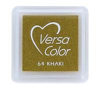 Tsukineko Tinta VERSACOLOR Color Caqui Opaca 33x33mm. Almohadilla pequeña, Tinta Textura densa, Resistente. Ideal Manualidades, Scrapbooking en Papel, Madera y cartón