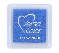 Tsukineko Tinta VERSACOLOR Color Lavanda Opaca 33x33mm. Almohadilla pequeña, Tinta Textura densa, Resistente. Ideal Manualidades, Scrapbooking en Papel, Madera y cartón