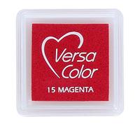Tsukineko Tinta VERSACOLOR Color Magenta Opaca 33x33mm. Almohadilla pequeña, Tinta Textura densa, Resistente. Ideal Manualidades, Scrapbooking en Papel, Madera y cartón