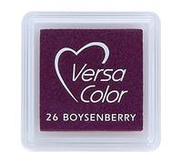 Tsukineko Tinta VERSACOLOR Color Mora de Boysen Opaca 33x33mm. Almohadilla pequeña, Tinta Textura densa, Resistente. Ideal Manualidades, Scrapbooking en Papel, Madera y cartón