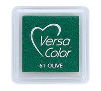 Tsukineko Tinta VERSACOLOR Color Oliva Opaca 33x33mm. Almohadilla pequeña, Tinta Textura densa, Resistente. Ideal Manualidades, Scrapbooking en Papel, Madera y cartón