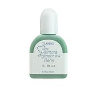 Tsukineko Tinta VERSACOLOR Color Oliva Opaca Recarga 15ml. Bote de Tinta de Recarga Almohadilla. Tinta Textura densa, Resistente. Ideal Manualidades, Scrapbooking en Papel, Madera y cartón.