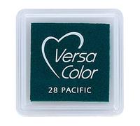 Tsukineko Tinta VERSACOLOR Color pacífico Opaca 33x33mm. Almohadilla pequeña, Tinta Textura densa, Resistente. Ideal Manualidades, Scrapbooking en Papel, Madera y cartón