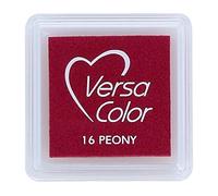 Tsukineko Tinta VERSACOLOR Color peonía Opaca 33x33mm. Almohadilla pequeña, Tinta Textura densa, Resistente. Ideal Manualidades, Scrapbooking en Papel, Madera y cartón