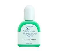 Tsukineko Tinta VERSACOLOR Color Verde Claro Opaca Recarga 15ml. Bote de Tinta de Recarga Almohadilla. Tinta Textura densa, Resistente. Ideal Manualidades, Scrapbooking en Papel, Madera y cartón.