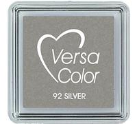 Tsukineko Tinta VERSACOLOR Opaca Plata 33x33mm. Almohadilla pequeña *Base de Aceite
