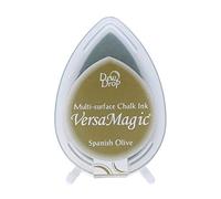 Tsukineko Tinta VERSAMAGIC Color Aceituna española Efecto Tiza 32x50mm. Almohadilla Gota