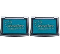 Tsukineko Versacolor - Almohadilla de Tinta, Color Turquesa, 4 x 4 cm, VC000020 (Paquete de 2)